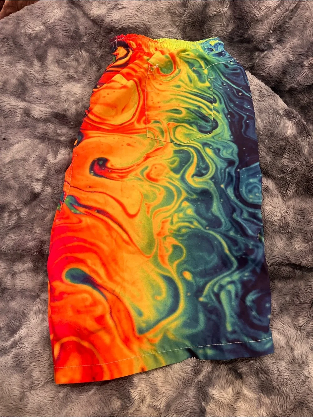 Men's Neon Swirl Board Shorts - Multicolor